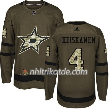 Dallas Stars Jacket Trikot Miro Heiskanen 4 Adidas 2017-2018 Camo Grün Authentic - Herren